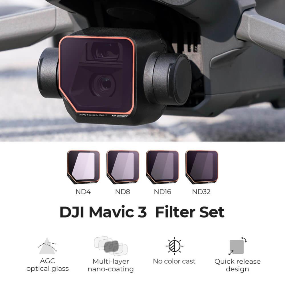 K&F Concept K&F Concept Filterpakke 4 stk ND4+ND8+ND16+ND32 for DJI Mavic 3/Mavic 3 Cine