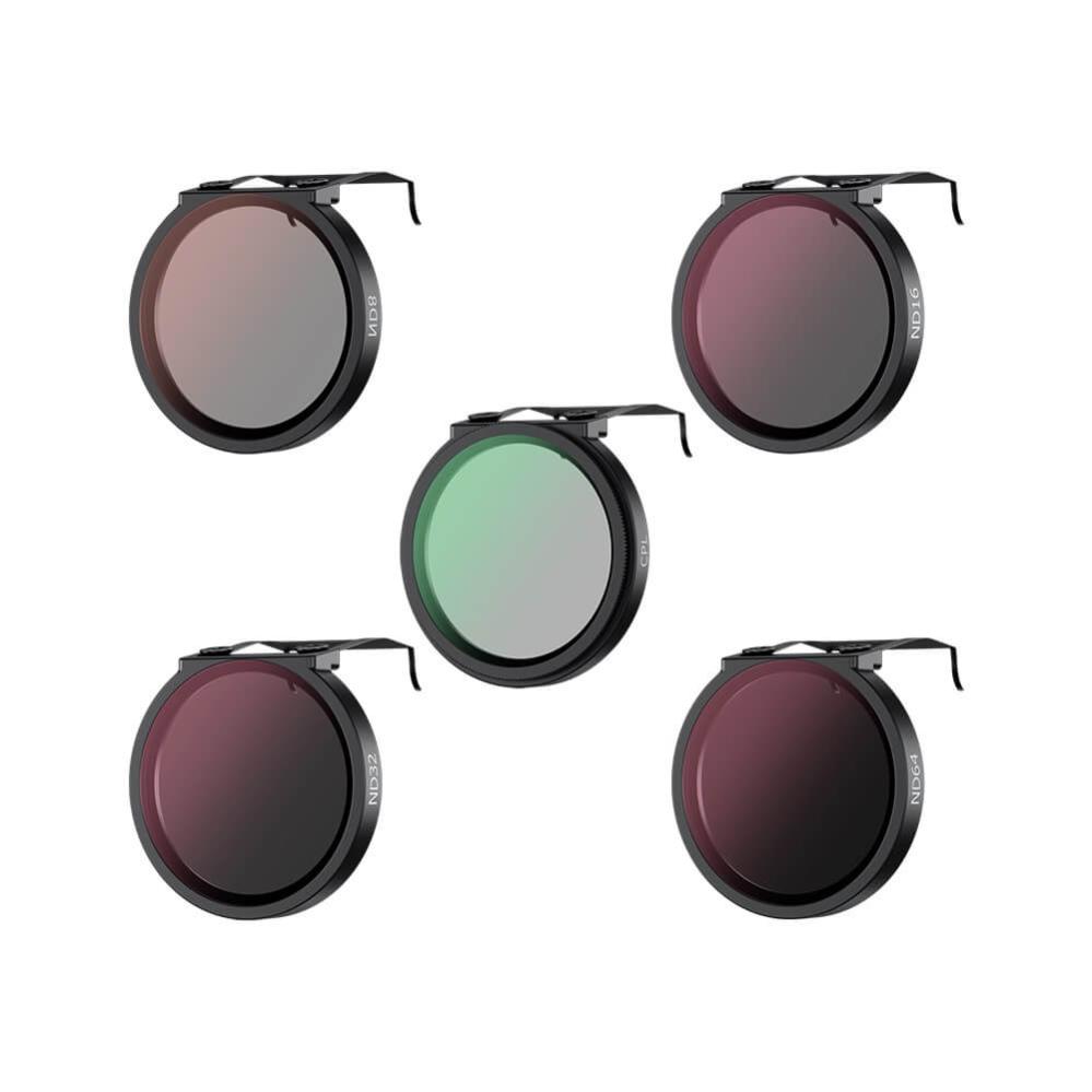 JJC JJC F-DNK5 Filtersett: ND8, ND16, ND32, ND64 og CPL-filter for DJI Nero