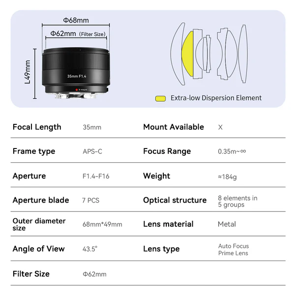 7Artisans 7Artisans AF 27mm f/2.8 objektiv APS-C for Fujifilm X