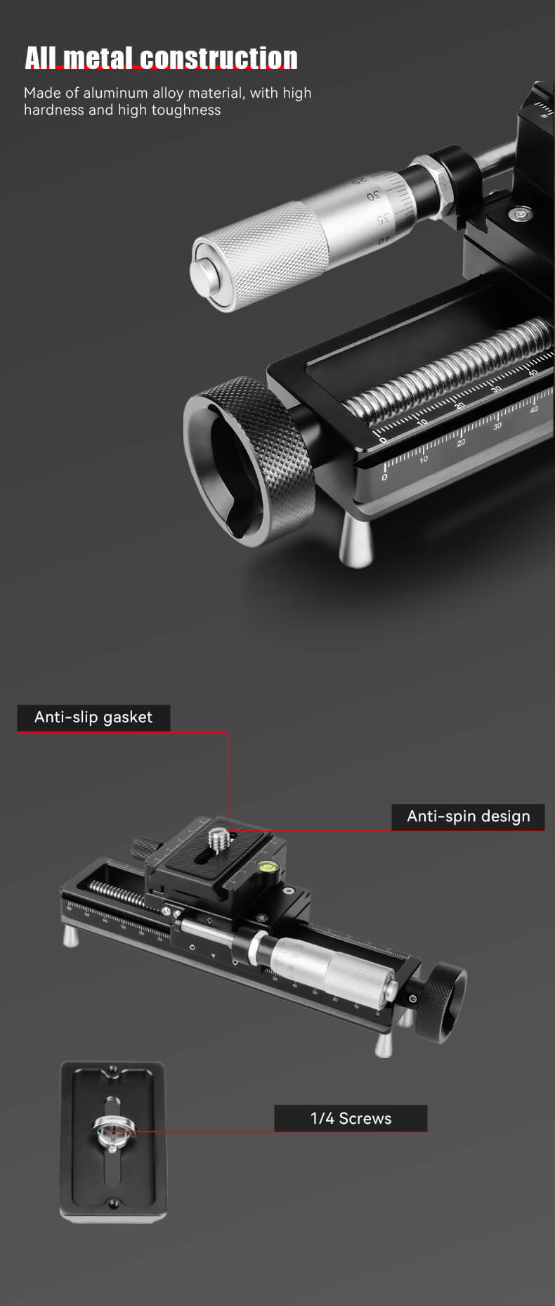 AstrHori AstrHori AH-MGA170 Makroslede med exakt fokusjustering 0.05mm