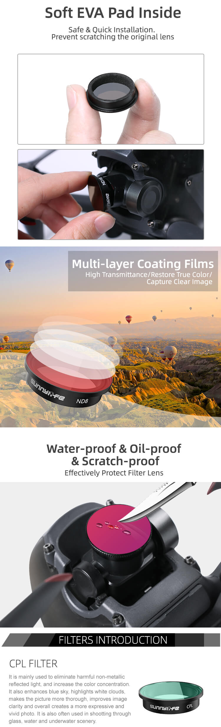 Sunnylife Sunnylife CPL-filter for DJI FPV