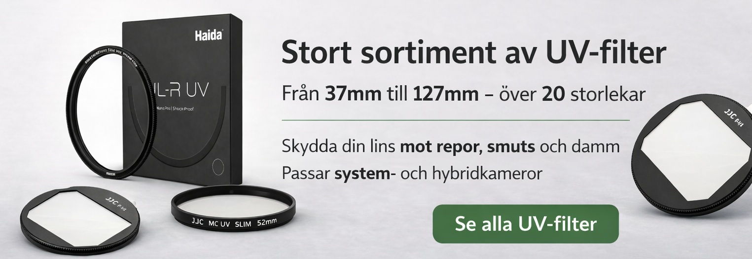 Stort sortiment av UV-filter