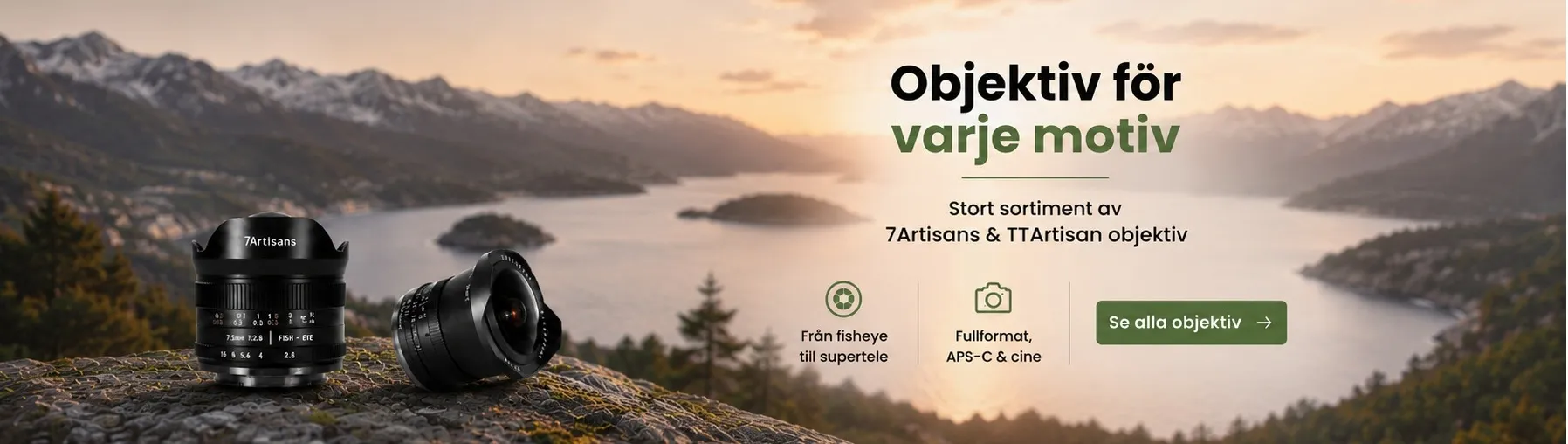 Objektiv f&ouml;r systemkameror fr&aring;n 7Artisans och TTArtisan
