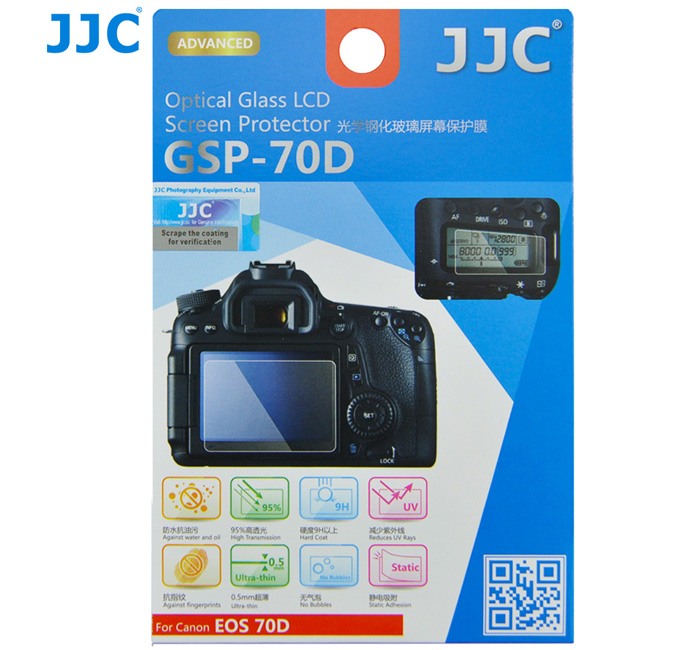 JJC JJC Skjermbeskytter for Canon EOS 70D/80D/90D optisk glass 9H