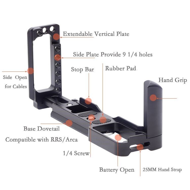 Fittest Fittest l-bracket med håndgrep for Fujifilm X-PRO3
