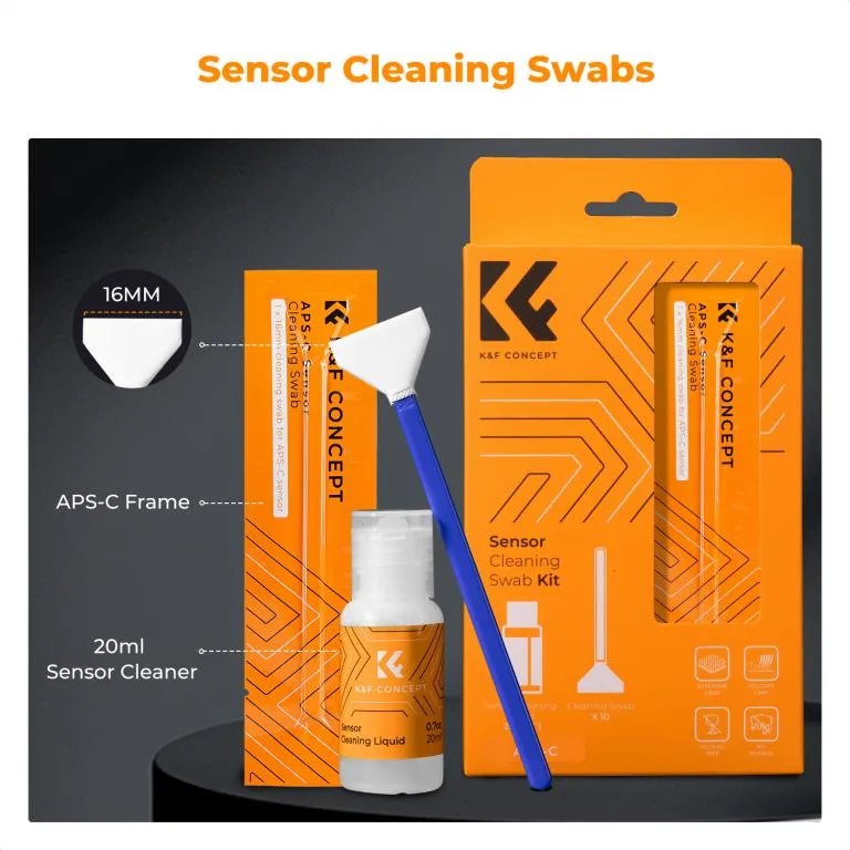K&F Concept K&F Concept 10stk Rengöringsstkickor & rengjøringsvæske for APS-C bildsensor