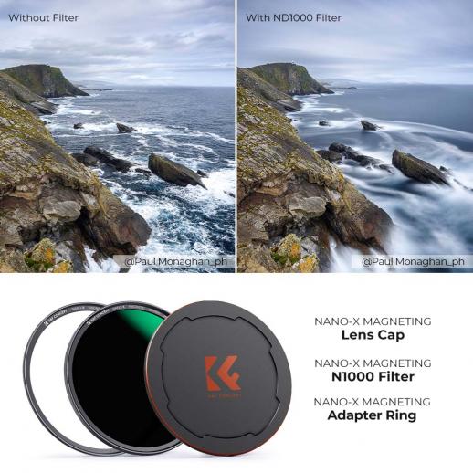 K&F Concept K&F Concept Magnetisk ND1000-filter med adapterring og objektivlokk