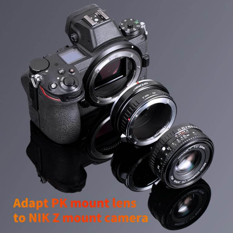 K&F Concept K&F Concept Objektivadapter till Pentax K objektiv for Nikon Z kamerahus