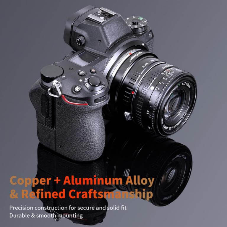 K&F Concept K&F Concept Objektivadapter till Pentax K objektiv for Nikon Z kamerahus