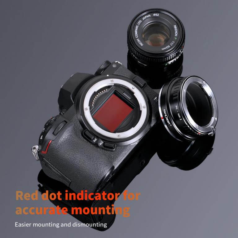 K&F Concept K&F Concept Objektivadapter till Pentax K objektiv for Nikon Z kamerahus