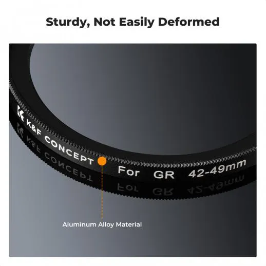 K&F Concept K&F Concept Step Up Ring 42-49 och objektivdeksel for Ricoh GR-serien