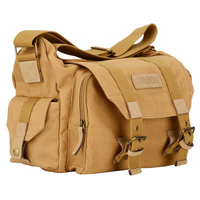 Caden Caden Axelveske for kameraet i canvas khaki 38x2813cm