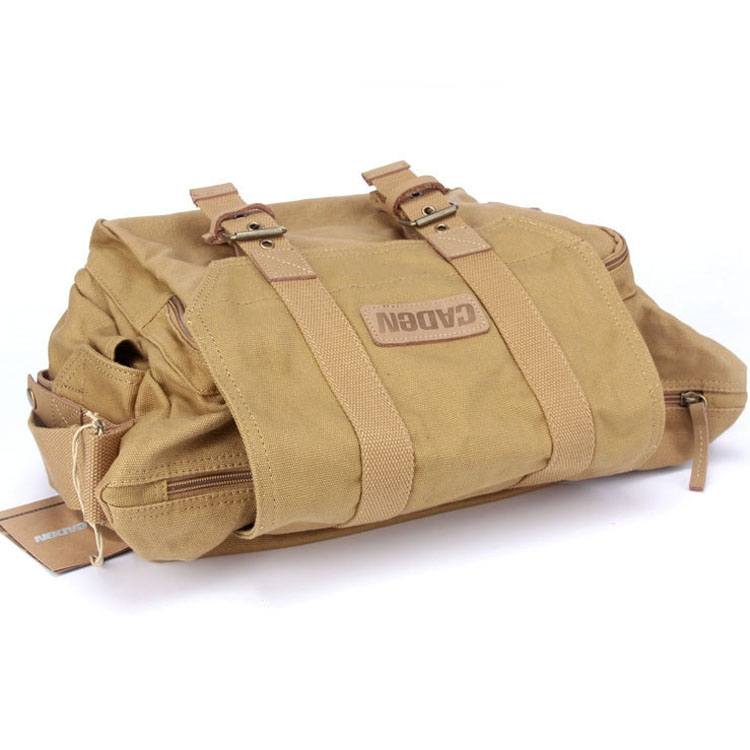 Caden Caden Axelveske for kameraet i canvas khaki 38x2813cm