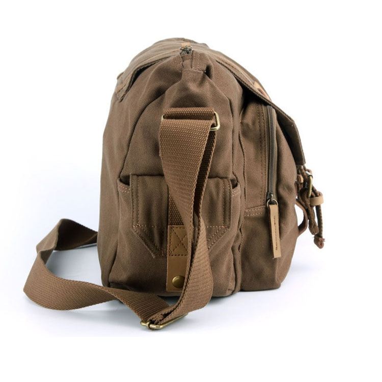 Caden Caden Axelveske for kameraet i canvas kaffe 23x28x38cm