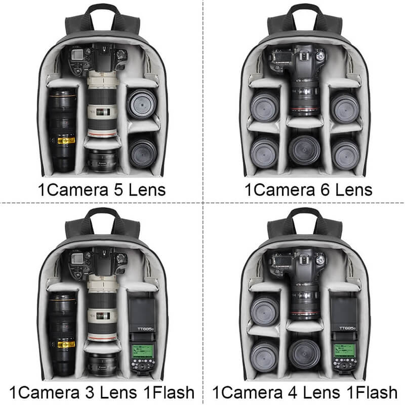 Caden Caden Kameraryggsekk for 1st dslr 2-5st objektiv 1st blixt