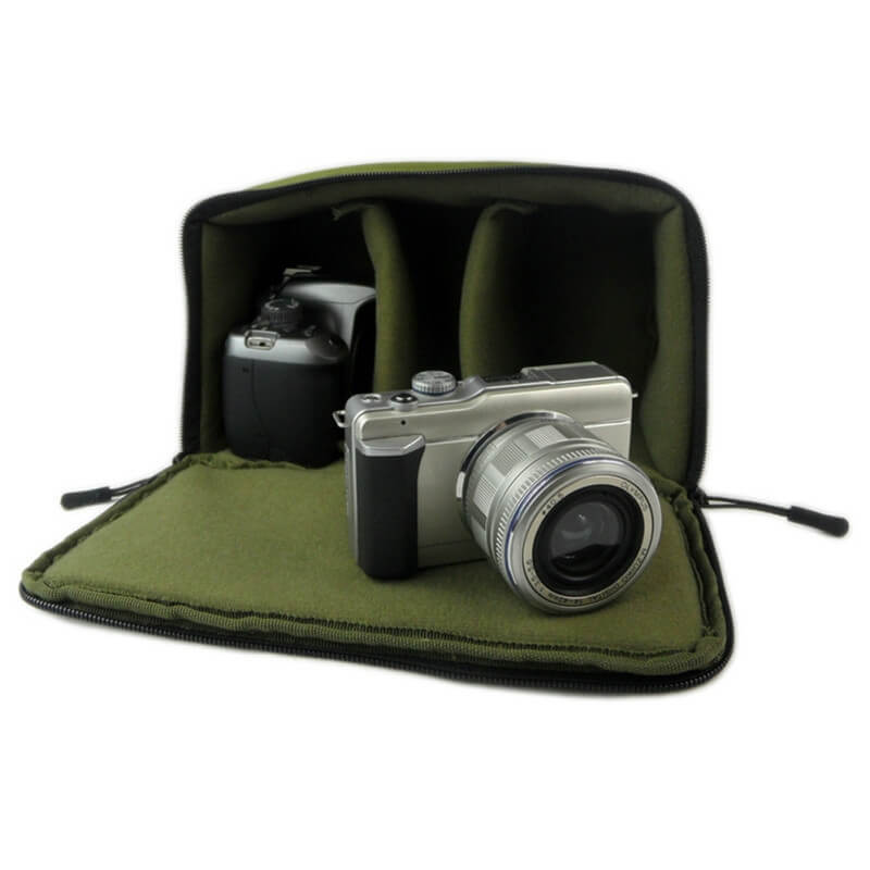 Unbranded Innerväska grön för kamera & optik med handtag 26x15x14cm