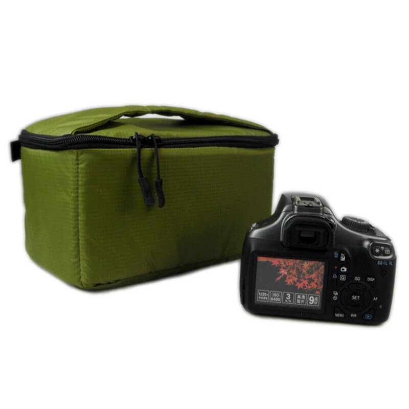 Unbranded Innerväska grön för kamera & optik med handtag 26x15x14cm