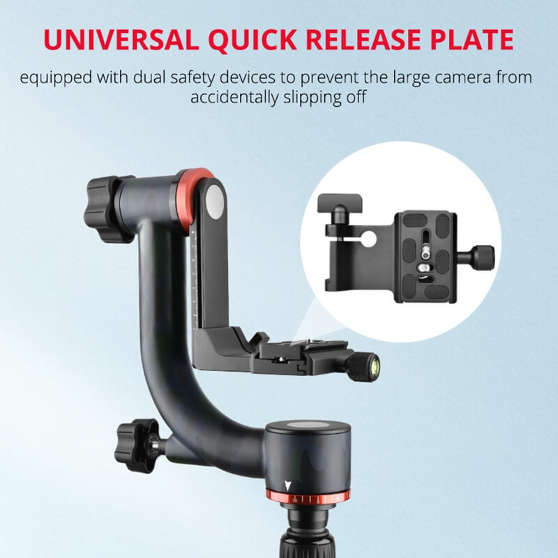 YELANGU Yelangu A203 Robust gimbal av karbonfiber for tyngre kameraer og objektiv 25kg