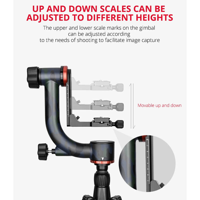 YELANGU Yelangu A203 Robust gimbal av karbonfiber for tyngre kameraer og objektiv 25kg
