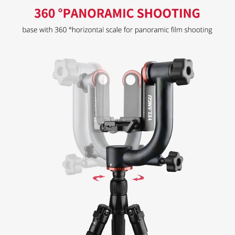 YELANGU Yelangu A203 Robust gimbal av karbonfiber for tyngre kameraer og objektiv 25kg