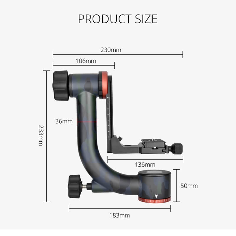 YELANGU Yelangu A203 Robust gimbal av karbonfiber for tyngre kameraer og objektiv 25kg