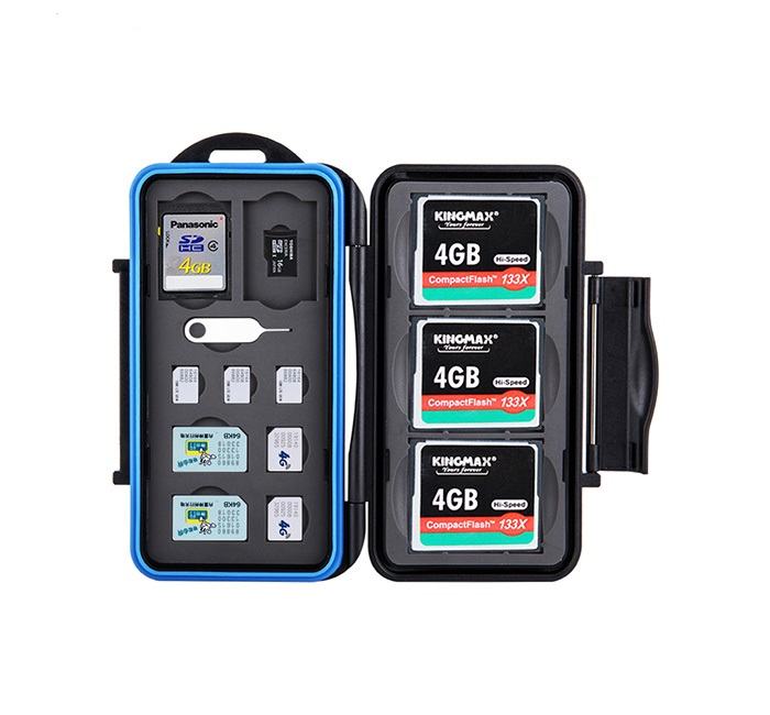 JJC JJC Minnekortetui for 2xCF 2xSD 2x MSD 2x SIM 2xMicro SIM 3x Nano SIM