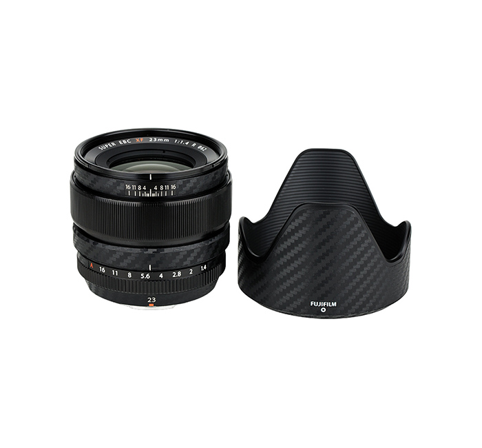 Kiwifotos Kiwifotos Skin for FUJIFILM XF 23mm f / 1.4 R - Svart karbonfiberfilm