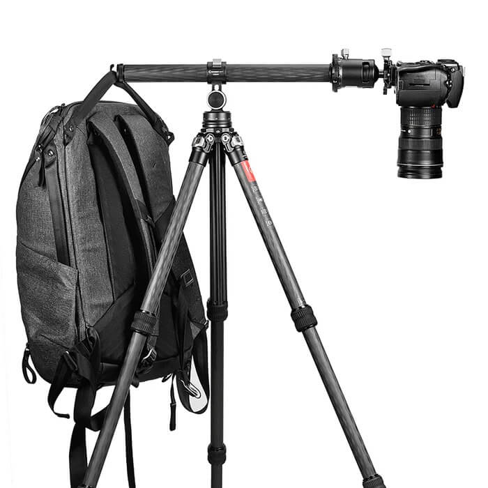 Sunwayfoto Sunwayfoto CCB-01 midtsøyle 360° roterbar av karbonfiber med to-veis hode