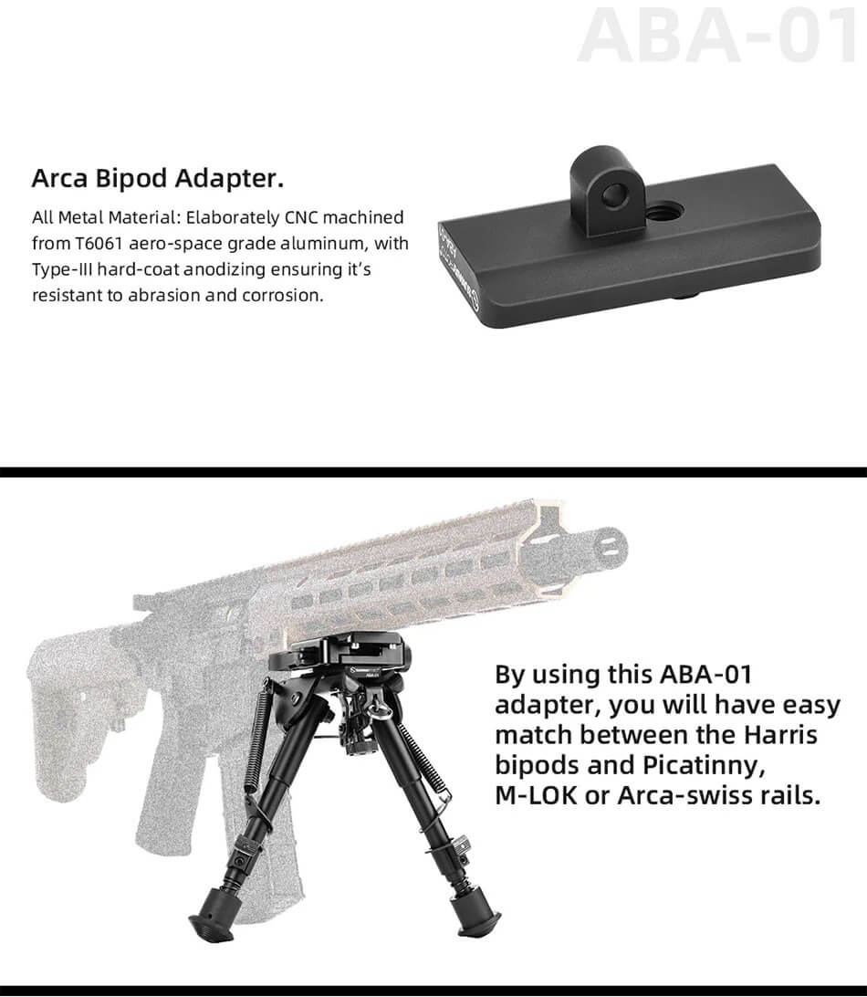 Sunwayfoto Sunwayfoto aba-01 harris bipod-adapter till Arca Swiss klämma
