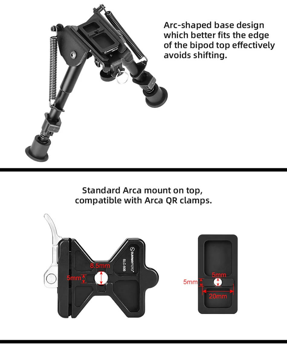 Sunwayfoto Sunwayfoto aba-01 harris bipod-adapter till Arca Swiss klämma