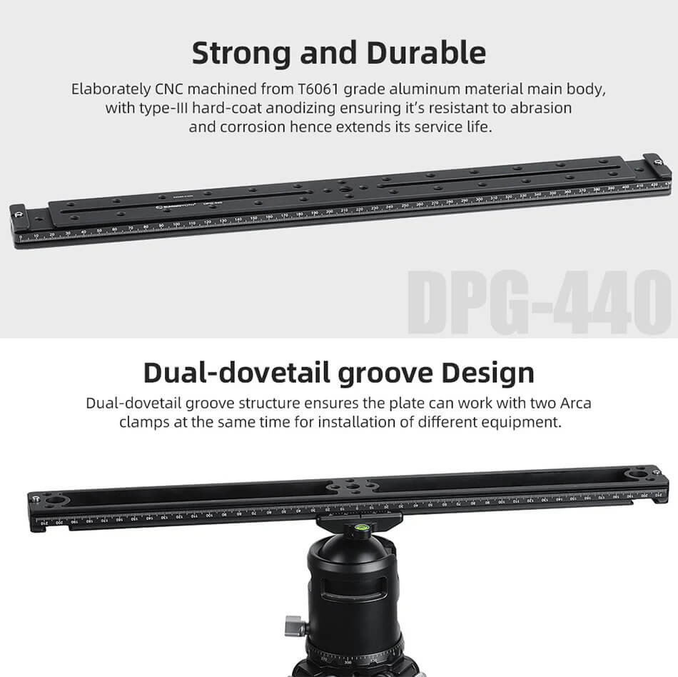 Sunwayfoto Sunwayfoto dpg-440 skena 440mm med dovetail-spår