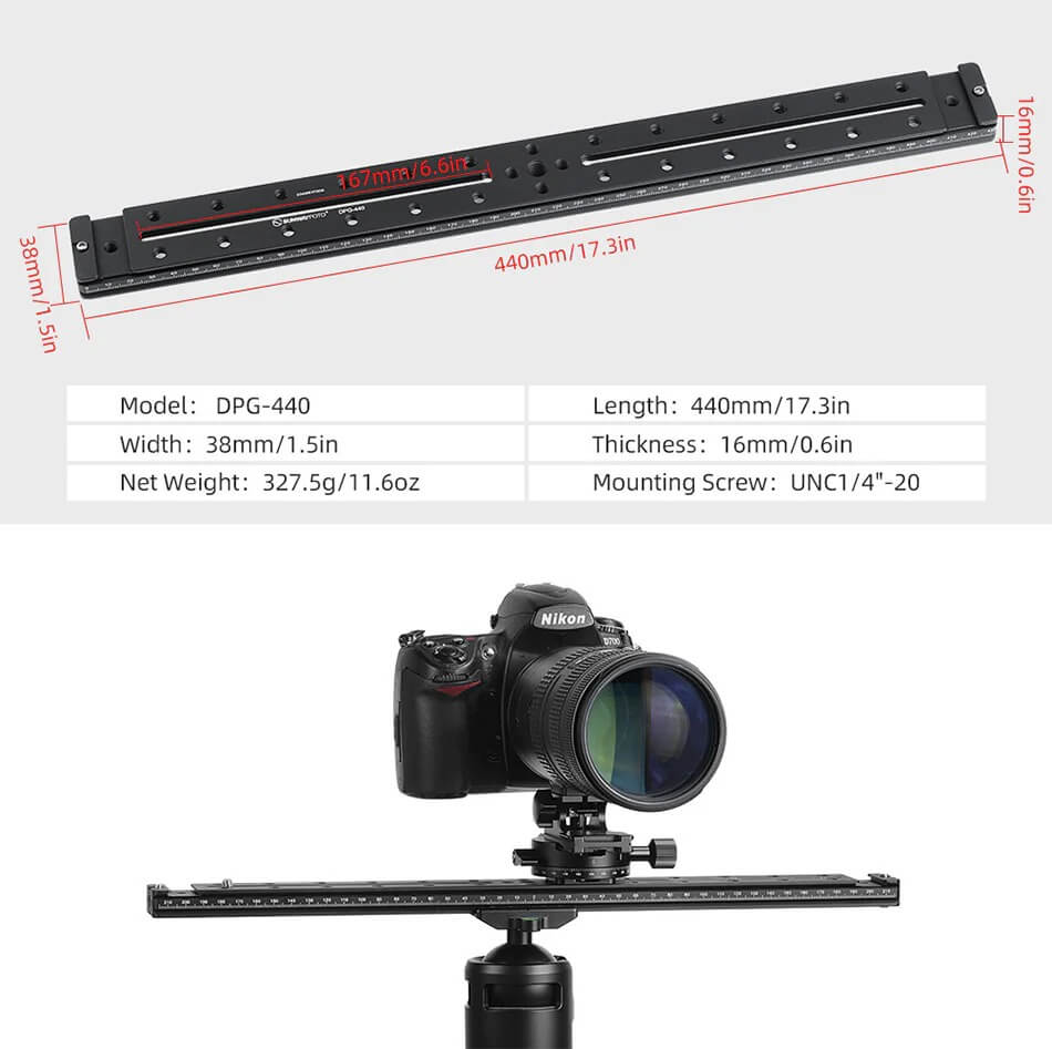 Sunwayfoto Sunwayfoto dpg-440 skena 440mm med dovetail-spår