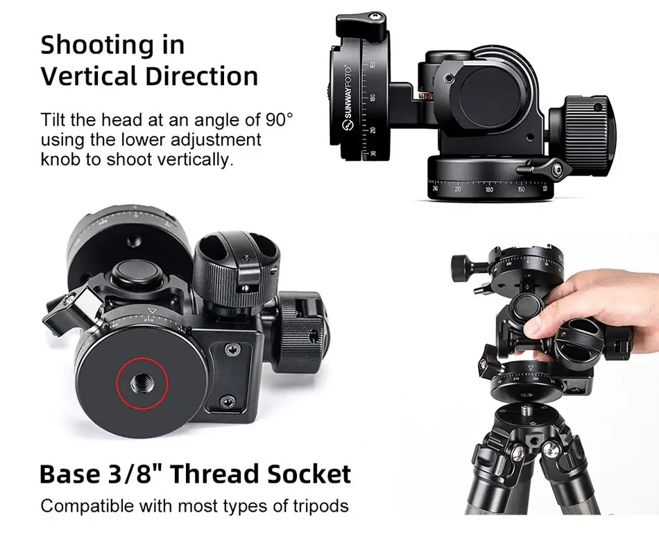 Sunwayfoto Sunwayfoto Geared Head GH-PRO II - giretthode for presis justering