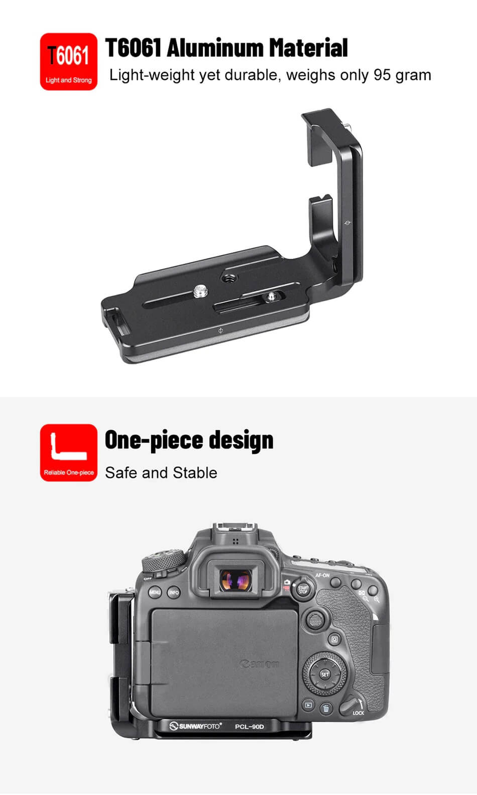 Sunwayfoto Sunwayfoto l-bracket for Canon EOS 90d