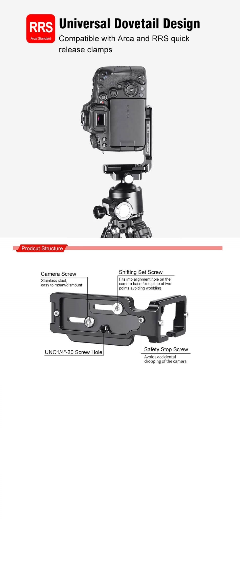 Sunwayfoto Sunwayfoto l-bracket for Canon EOS 90d