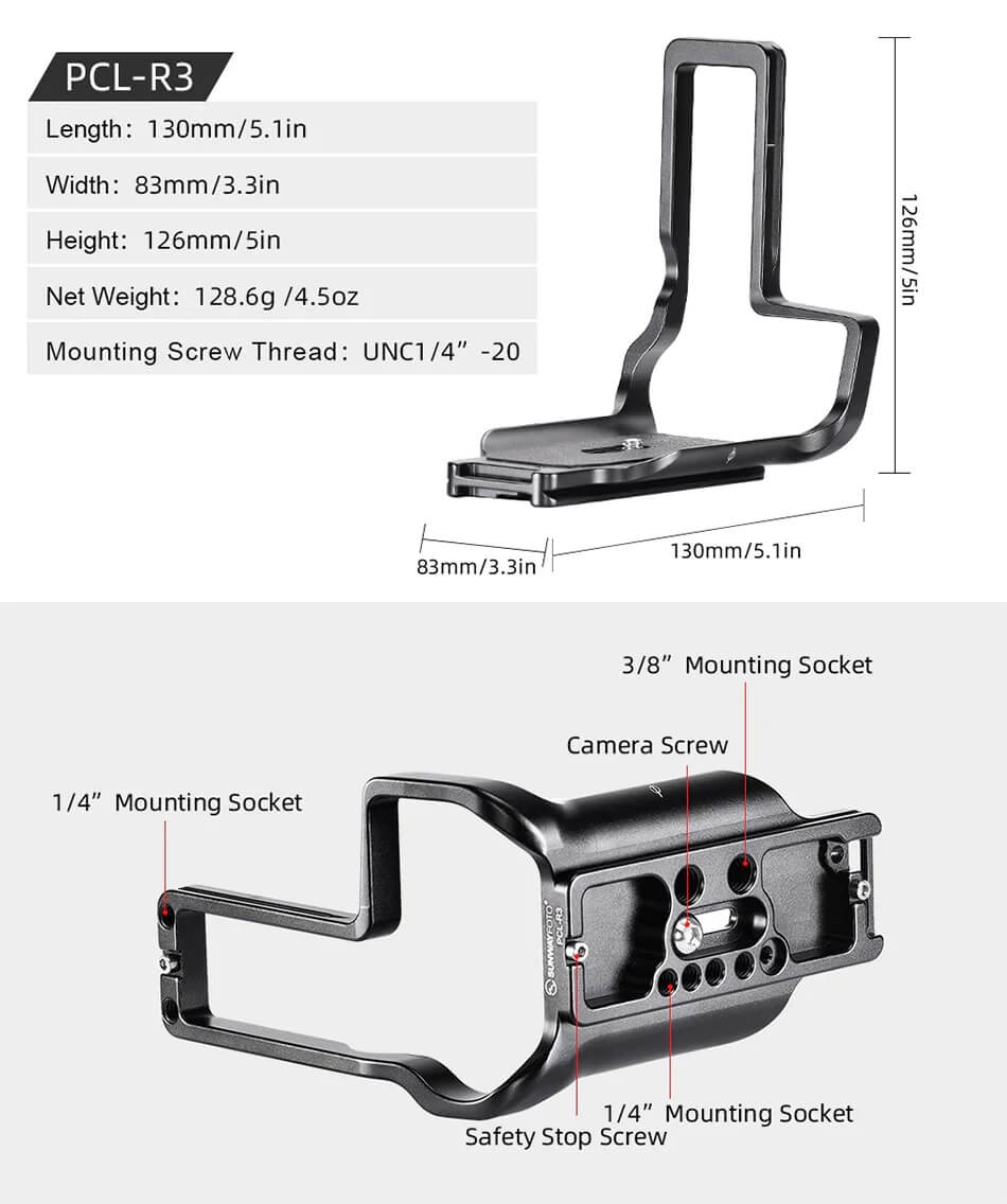 Sunwayfoto Sunwayfoto l-bracket for Canon EOS R3