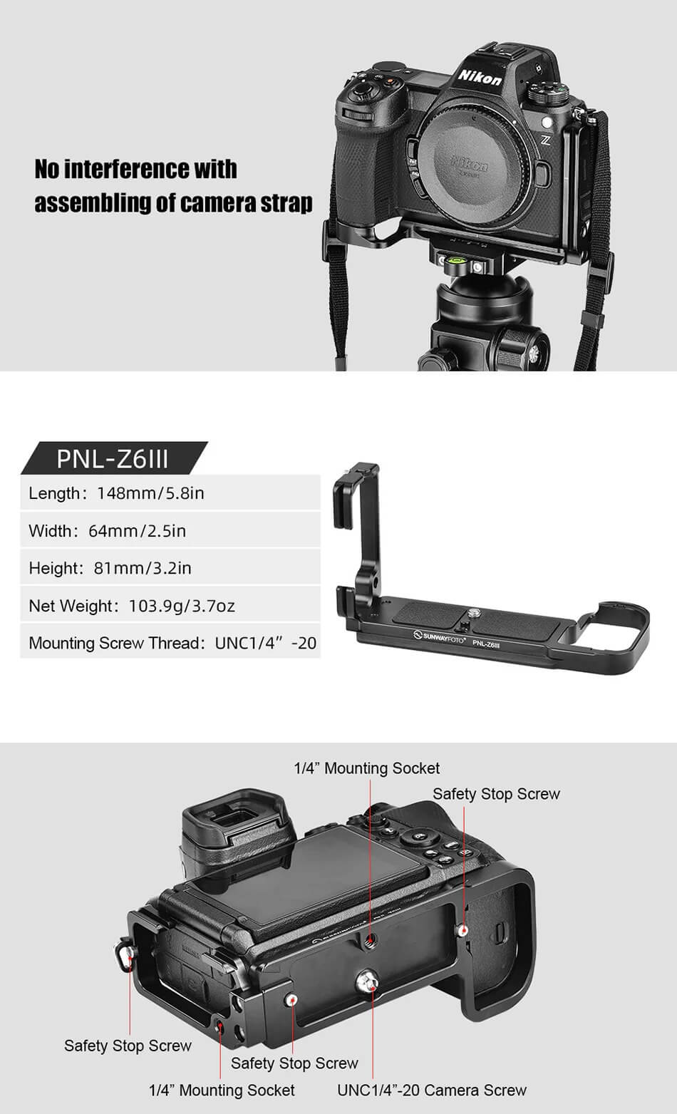 Sunwayfoto Sunwayfoto l-bracket for Nikon Z6 III