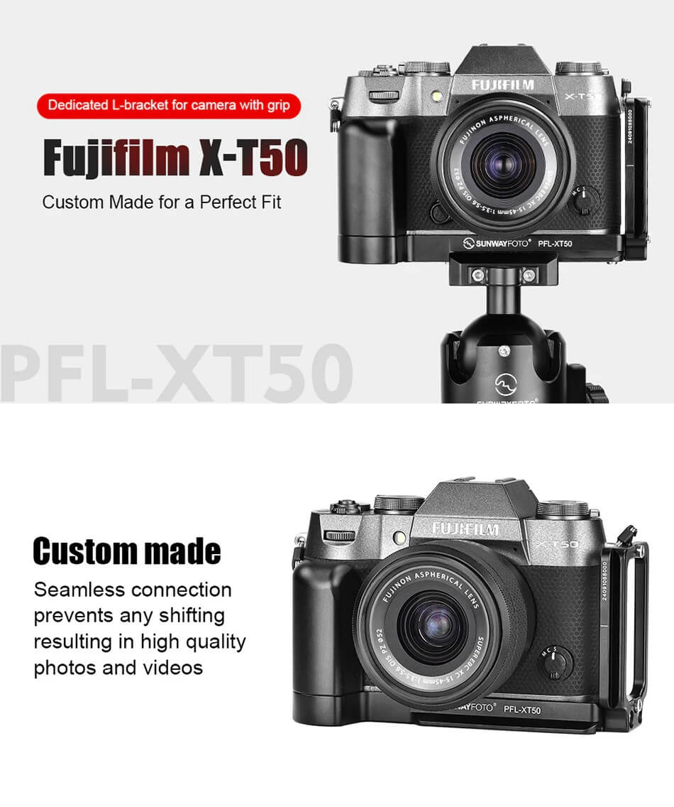 Sunwayfoto Sunwayfoto l-bracket med håndgrep for Fujifilm X-T50