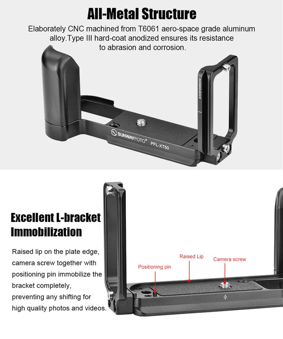 Sunwayfoto Sunwayfoto l-bracket med håndgrep for Fujifilm X-T50