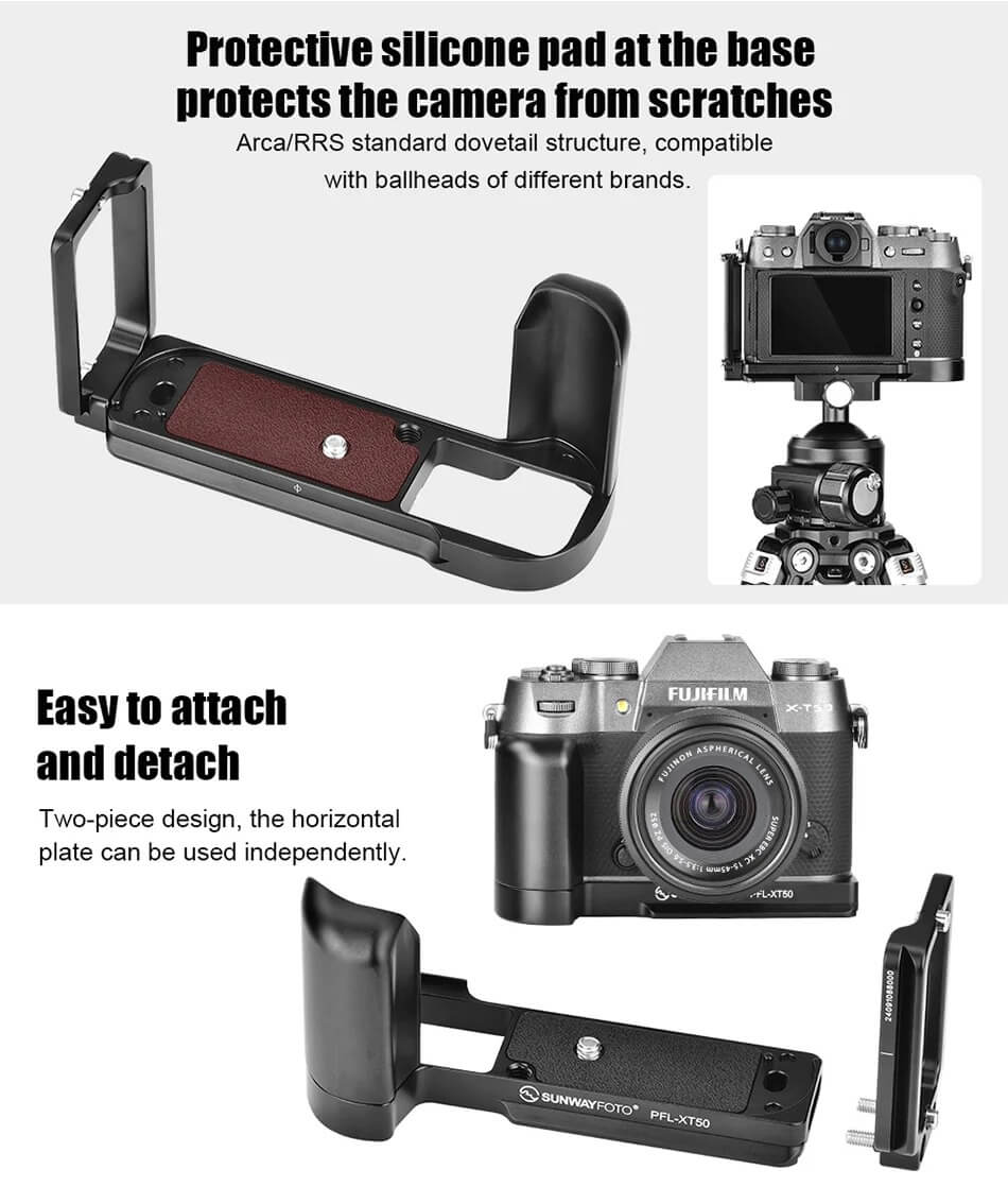 Sunwayfoto Sunwayfoto l-bracket med håndgrep for Fujifilm X-T50