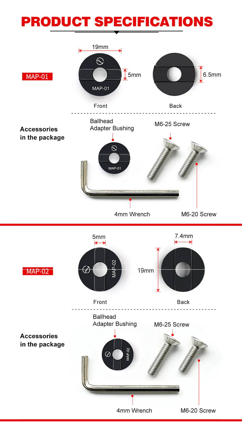 Sunwayfoto Sunwayfoto map-01 adapter som tilpasser Arca Swiss till manfrotto kulleder