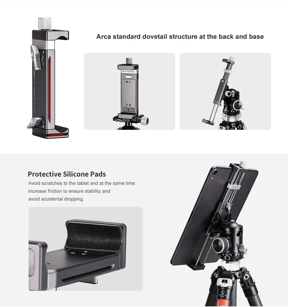 Sunwayfoto Ulanzi stativholder for nettbrett / nettbrett med Arca Swiss design