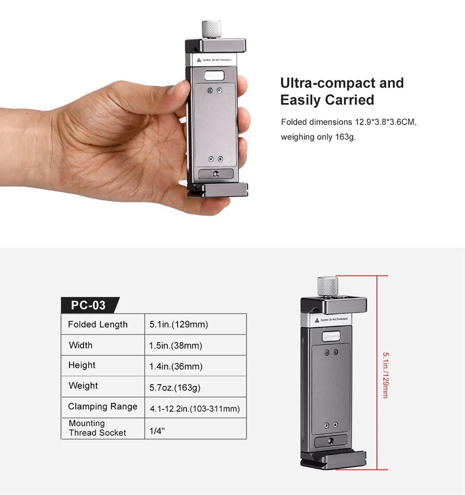 Sunwayfoto Ulanzi stativholder for nettbrett / nettbrett med Arca Swiss design
