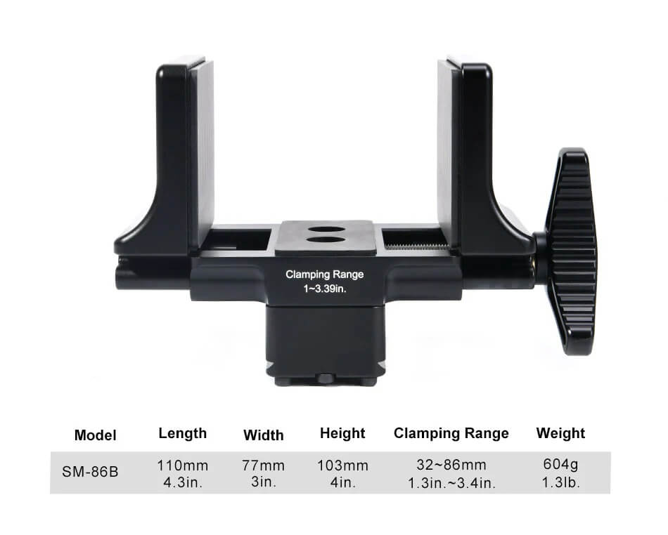 Sunwayfoto Sunwayfoto sm-86b – robust sadelfäste for jakt och Arca Swiss stativ