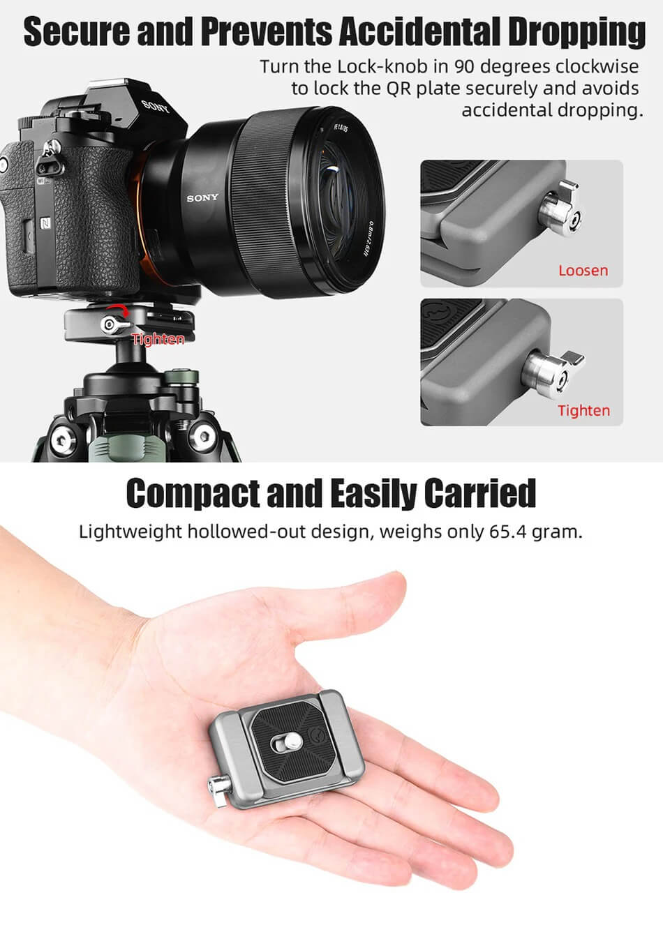 Sunwayfoto Sunwayfoto sqc-38 raskkoblingsfeste 38mm och qr-platta