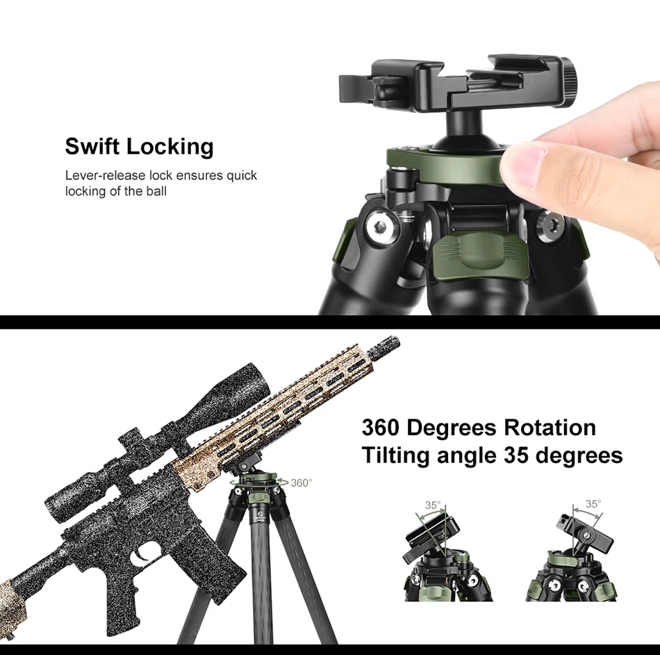 Sunwayfoto Sunwayfoto T2830CS karbonfiberstativ 144cm for tung utstyr foto/jakt 20 kg