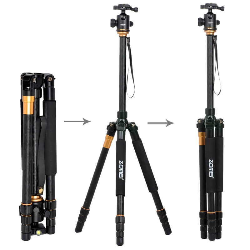 Zomei Zomei Kamerastativ 2i1 159cm alu- magnesiumlegering