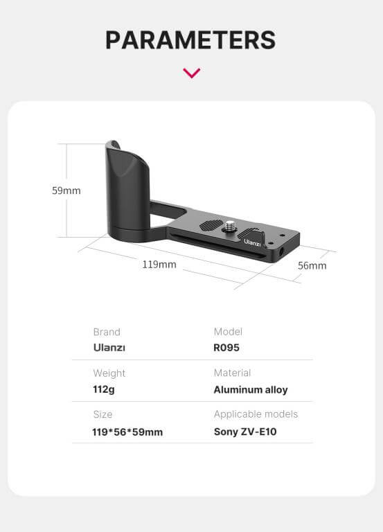 Ulanzi Ulanzi r095 l-bracket med handtag for Sonyy zv-e10