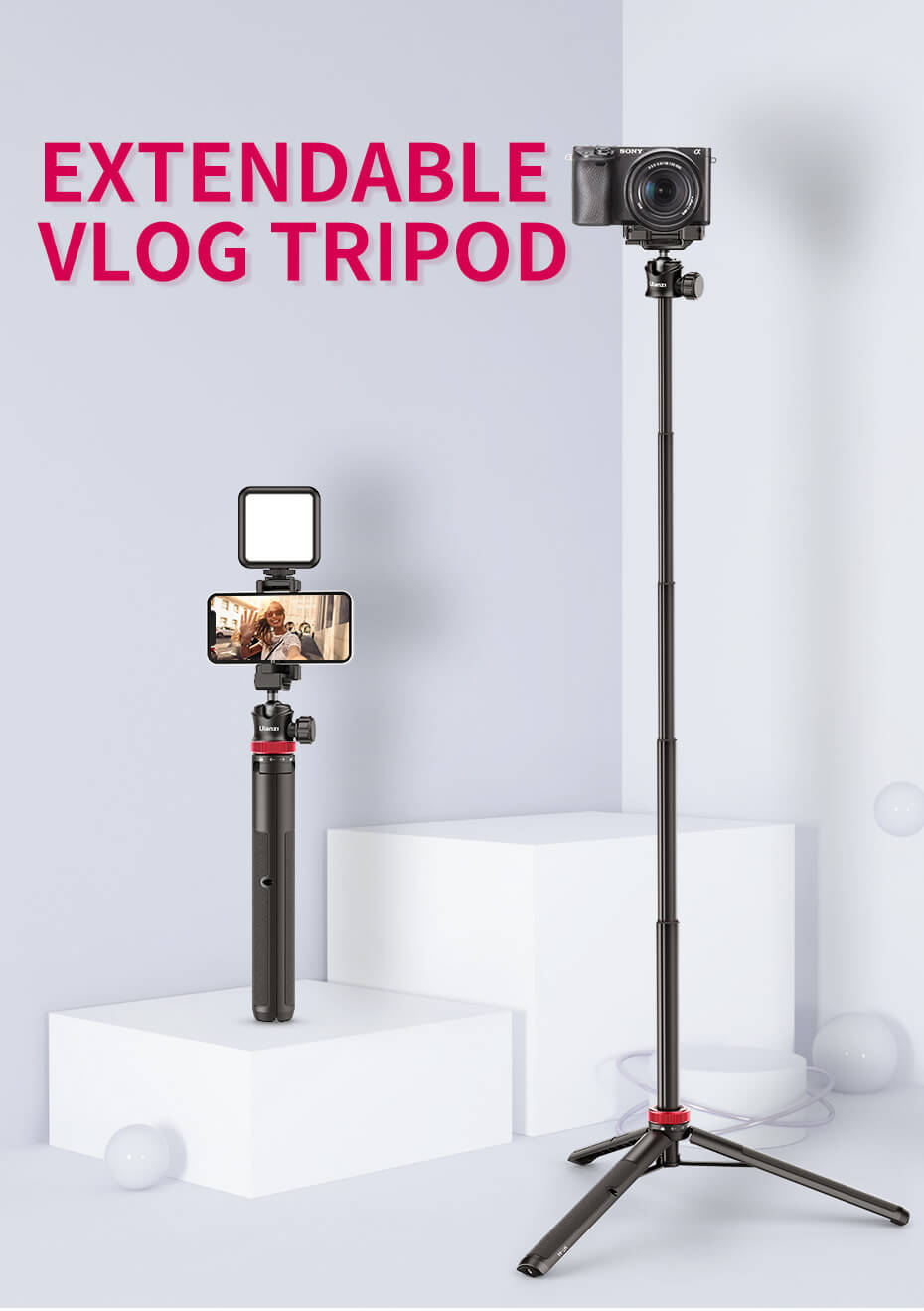 Ulanzi Ulanzi Stativ & selfiestang 109cm 2-i-1-paket for kamera och mobil