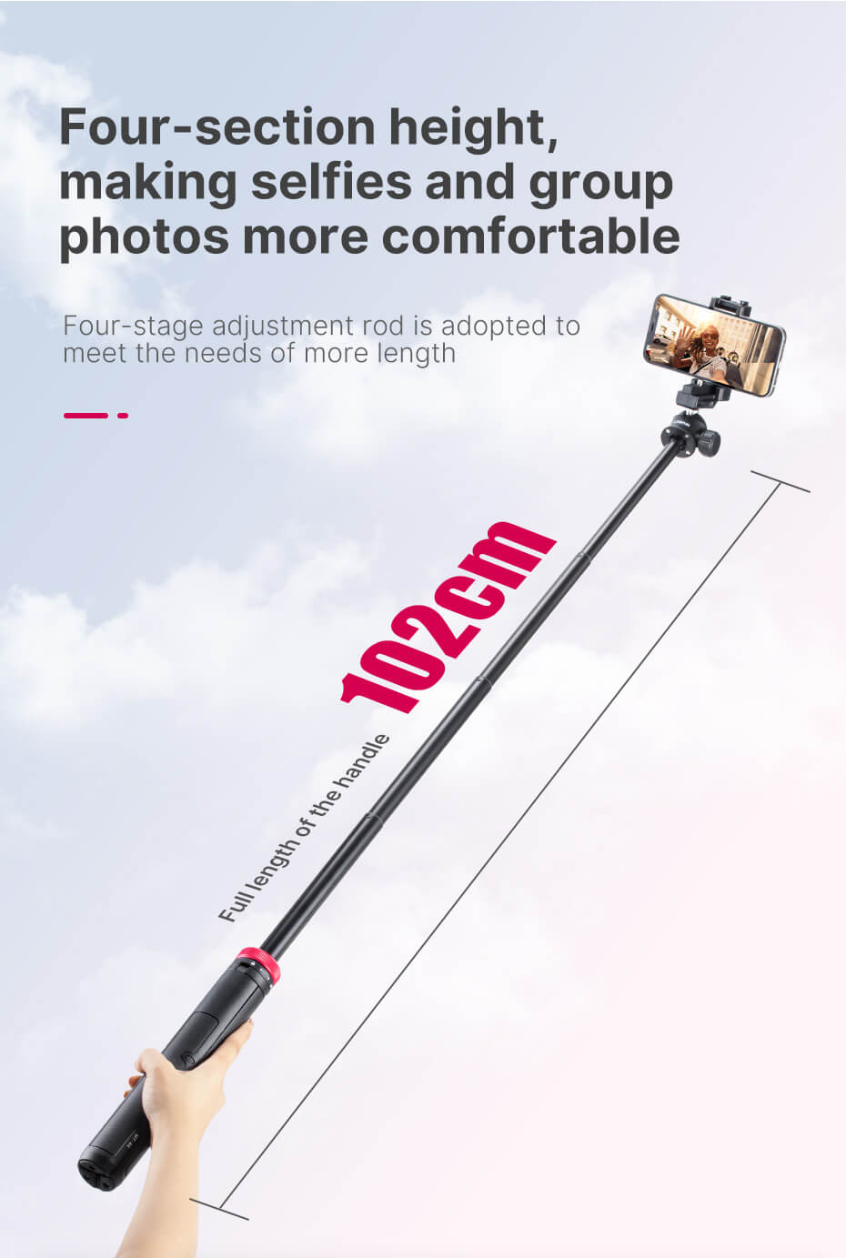 Ulanzi Ulanzi Stativ & selfiestang 109cm 2-i-1-paket for kamera och mobil